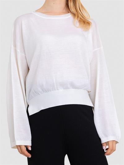 Свитер с круглым вырезом из 100% шерсти KZK6428KEMIK