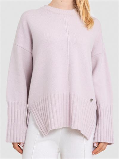 Свитер с круглым вырезом из 100% шерсти KZK7686PUDRA