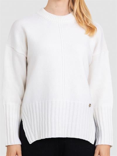 Свитер с круглым вырезом из 100% шерсти KZK7686KEMIK