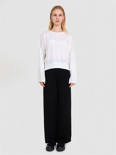 Свитер с круглым вырезом из 100% шерсти KZK6428KEMIK