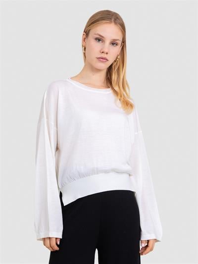 Свитер с круглым вырезом из 100% шерсти KZK6428KEMIK