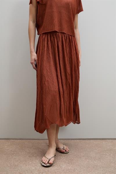 Текстурированная юбка с высокой талией и ажурными вставками ETK12282ORANJ