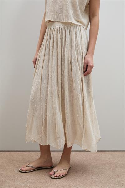 Текстурированная юбка с высокой талией и ажурными вставками ETK12282KEMİK