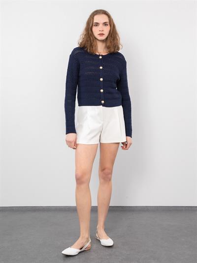 Ажурный кардиган с пуговицами HRK9604LACIVERT