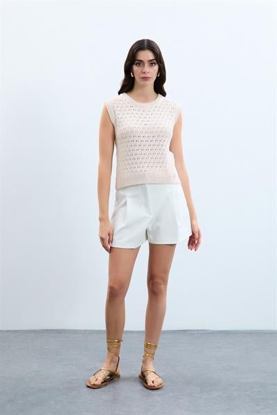 Ажурный свитер с металлизированной веревкой KZK9942KEMIKSARI