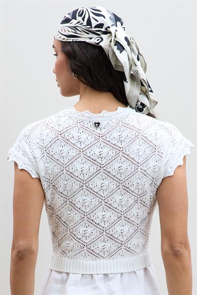 Льняное Миди-Платье С Ажурными Деталями