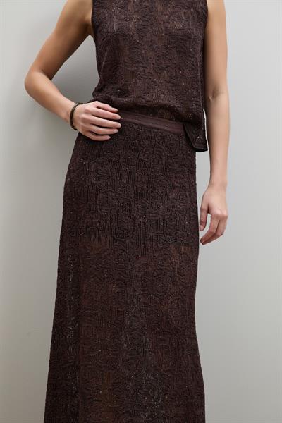 Ажурная миди-юбка с мини-пай етками ETK12766KAHVE