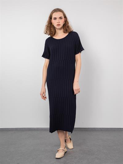 Ажурное вязаное игровое платье ELB9396LACIVERT