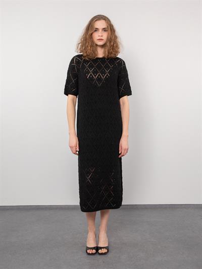 Ажурное платье с разрезами ELB8022SIYAH