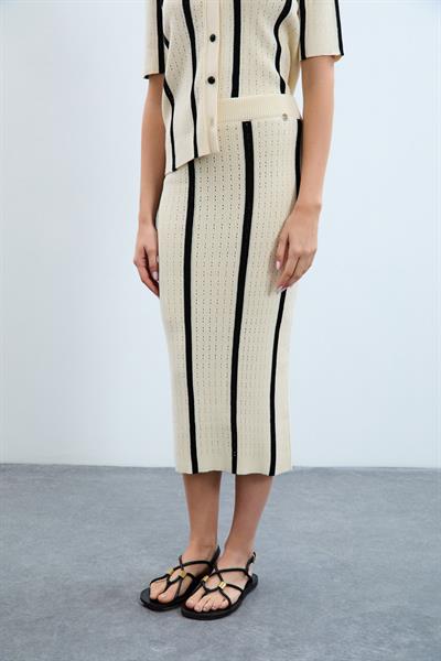 Ажурная юбка с полосками контрастного цвета ETK9372KEMİK