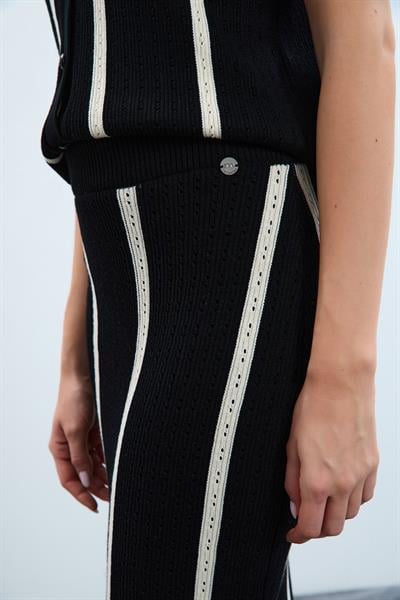 Ажурная юбка с полосками контрастного цвета ETK9372SİYAH