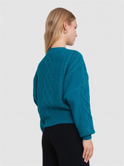 Свитер с круглым вырезом из смеси альпаки KZK8826PETROL