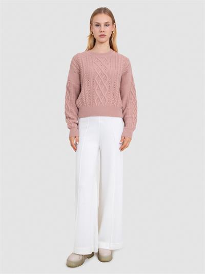 Свитер с круглым вырезом из смеси альпаки KZK8826PUDRA