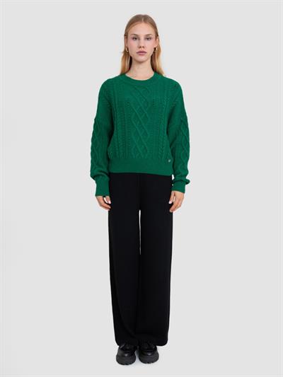 Свитер с круглым вырезом из смеси альпаки KZK8826YESIL