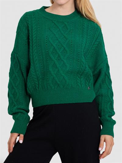 Свитер с круглым вырезом из смеси альпаки KZK8826YESIL