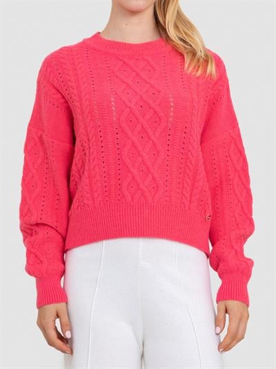 Свитер с круглым вырезом из смеси альпаки KZK8826PEMBE