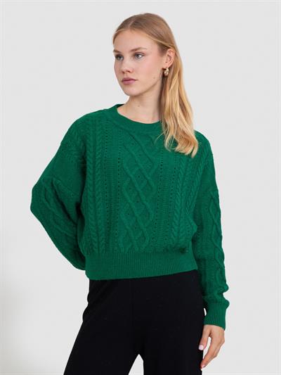 Свитер с круглым вырезом из смеси альпаки KZK8826YESIL