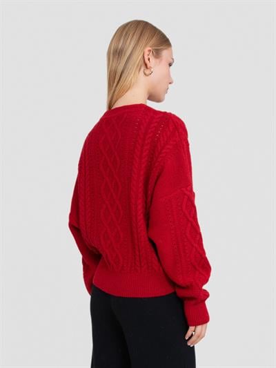 Свитер с круглым вырезом из смеси альпаки KZK8826KIRMIZI