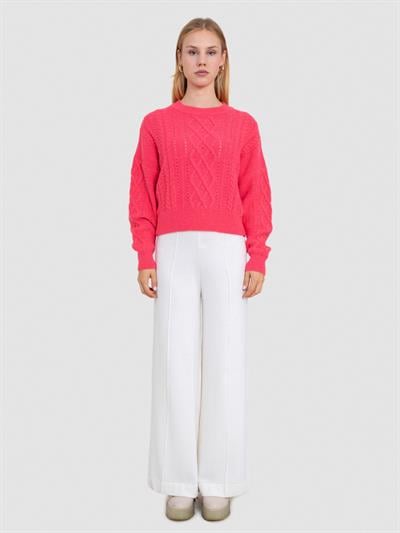 Свитер с круглым вырезом из смеси альпаки KZK8826PEMBE