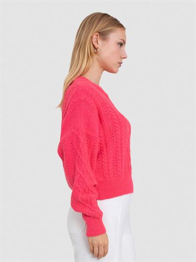 Свитер с круглым вырезом из смеси альпаки KZK8826PEMBE