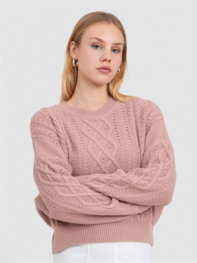 Свитер с круглым вырезом из смеси альпаки KZK8826PUDRA