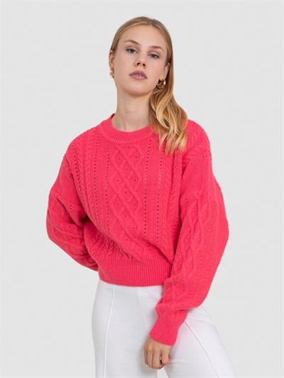 Свитер с круглым вырезом из смеси альпаки KZK8826PEMBE