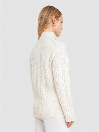 Свитер косой вязки с высоким воротником из смеси альпаки KZK8404KEMIK