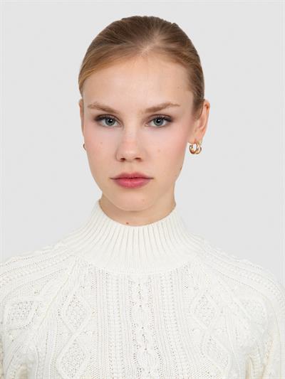 Платье косой вязки из смеси альпаки ELB8390KEMIK