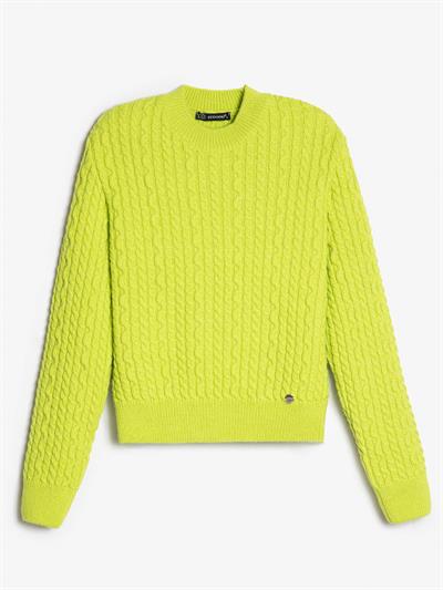 Свитер косой вязки из смеси альпаки KZK8158FISTIKYESILI