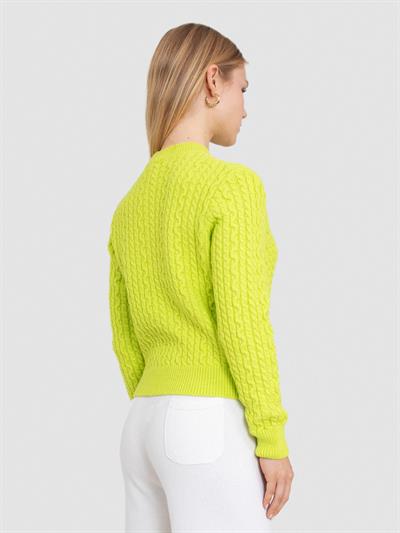 Свитер косой вязки из смеси альпаки KZK8158FISTIKYESILI