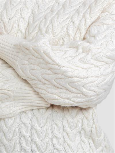 Свитер косой вязки с высоким воротником из смеси альпаки KZK8392KEMIK