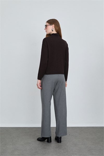 Wool and Silk Blend High Neck Sweater