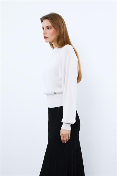 Свитер с высоким воротником и металлическими нитями KZK9894KEMİK