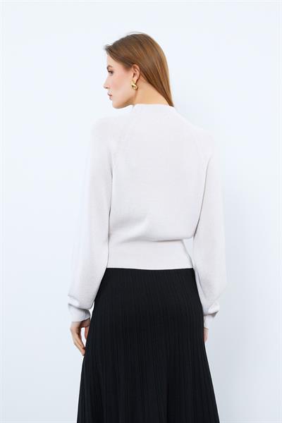 Свитер с высоким воротником и металлическими нитями KZK9894KEMİK