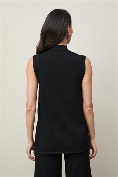 Туника с высоким воротом, мини-пайетками и разрезом TNK12738SİYAH