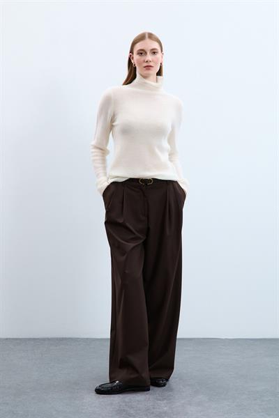 Свитер с высоким воротником из смеси мохера и шерсти KZK10350KEMİK