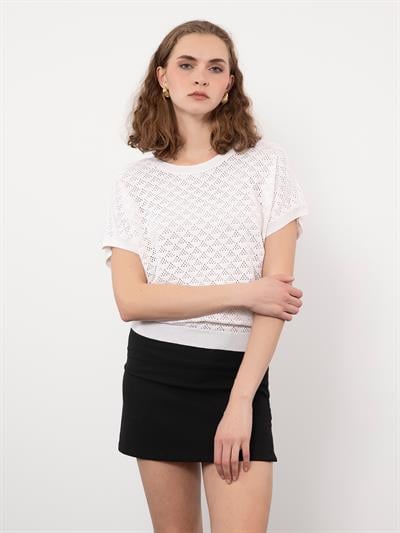 Ажурный свитер с круглым вырезом KZK9360KEMIK