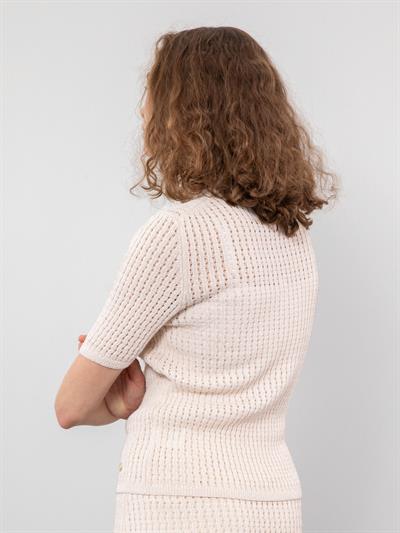 Ажурный свитер с круглым вырезом KZK8002PUDRA
