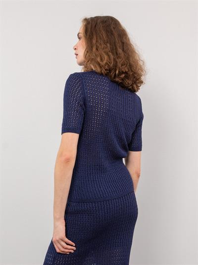 Ажурный свитер с круглым вырезом KZK8002LACIVERT