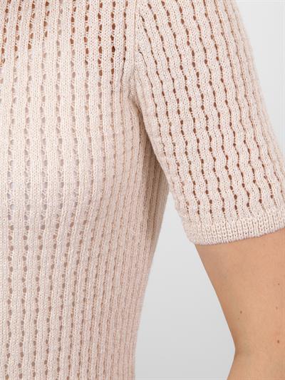 Ажурный свитер с круглым вырезом KZK8002PUDRA