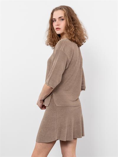 Свитер с круглым вырезом и короткими рукавами KZK8030VIZON