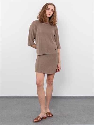 Свитер с круглым вырезом и короткими рукавами KZK8030VIZON