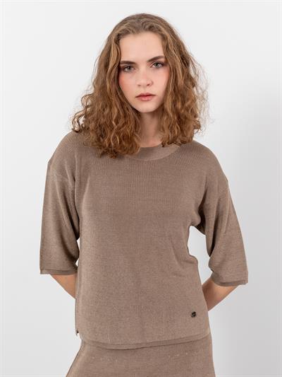 Свитер с круглым вырезом и короткими рукавами KZK8030VIZON