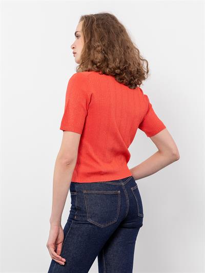 Свитер с круглым вырезом и металлизированной пряжкой KZK9598NARCICEGI