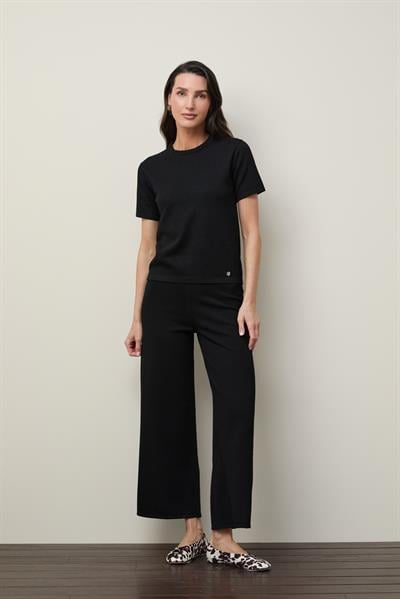 Джемпер с круглым вырезом и мини-пайетками KZK12742SİYAH