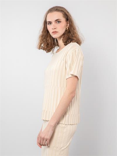 Вязаный игривый свитер с круглым вырезом KZK9482KEMIKSARI