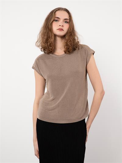 Свитер с круглым вырезом и разрезами KZK9726VIZON