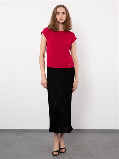 Свитер с круглым вырезом и разрезами KZK9726FUJYA