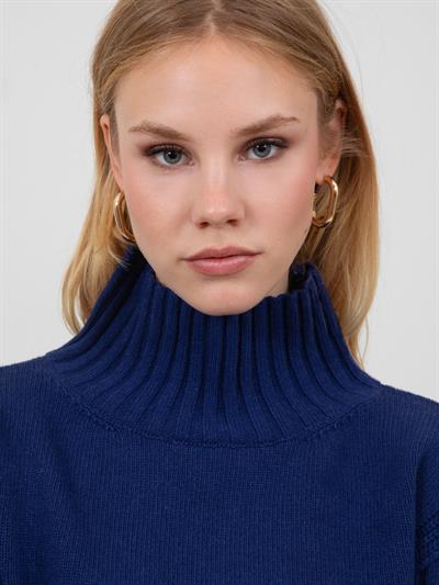 Свитер с капюшоном и реистыми деталями KZK6072LACIVERT