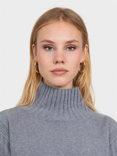 Свитер с капюшоном и реистыми деталями KZK6072GRI